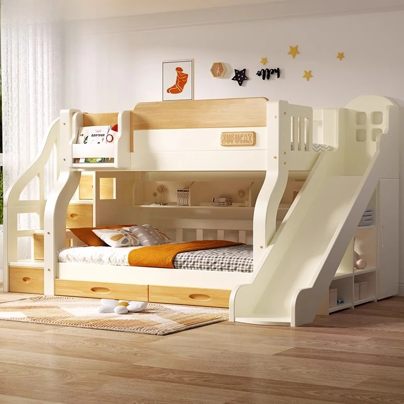 King Size Bed Frame With Storage Drawers - เตียงสองชั้นแบบลอฟท์พร้อมบันได โครงเตียงพร้อมหัวเตียงขนาดคิงไซส์ ลิ้นชักเก็บของ เตียงสองชั้นสำหรับเด็ก ควีนไซส์ สำหรับผู้ใหญ่