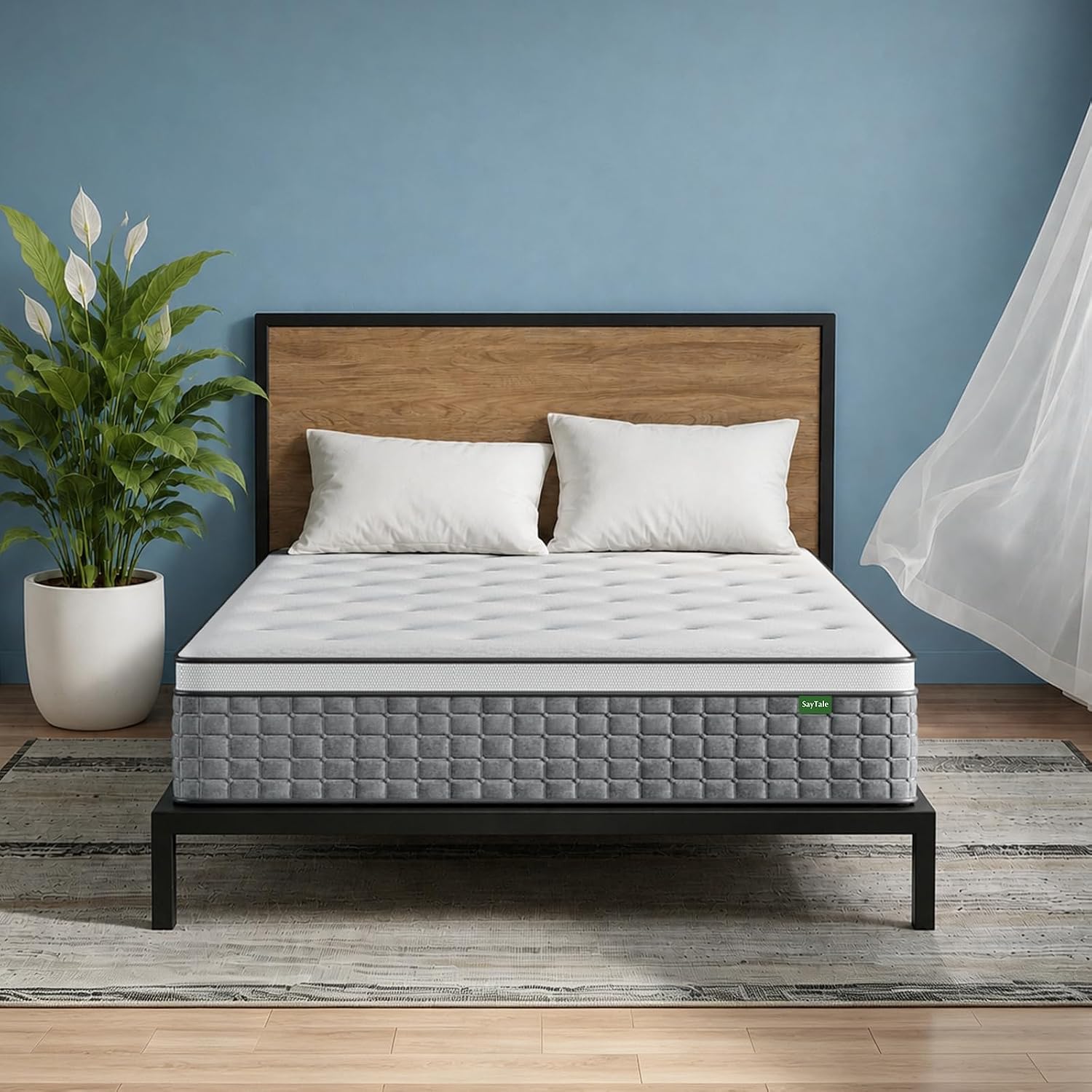 Memory Foam Mattress In A Box Queen - ที่นอนควีนไซส์ ที่นอนควีนไซส์แบบผสม 12 นิ้ว บรรจุในกล่อง: ความแน่นปานกลาง