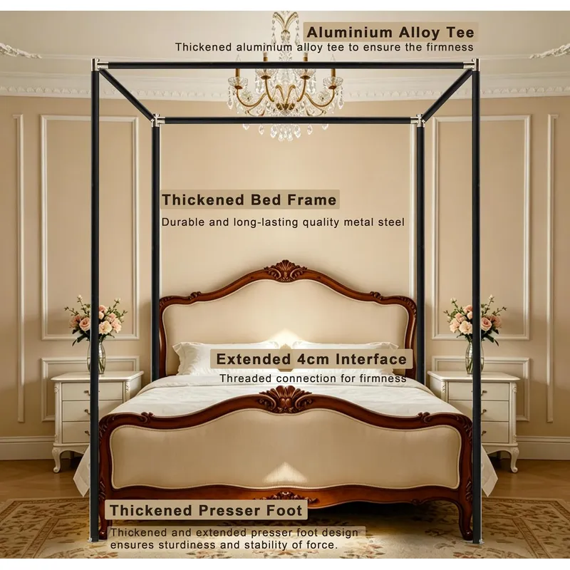 โครงเตียงแบบมีหลังคา ทำจากสแตน - Canopy Bed Frame Metal Queen บทวิจารณ์และราคา
