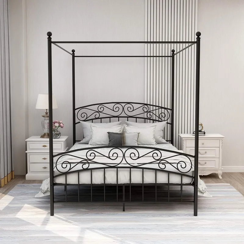 โครงเตียงขนาดควีนไซส์ พร้อมโคร - Canopy Bed Frame Metal Queen บทวิจารณ์และราคา