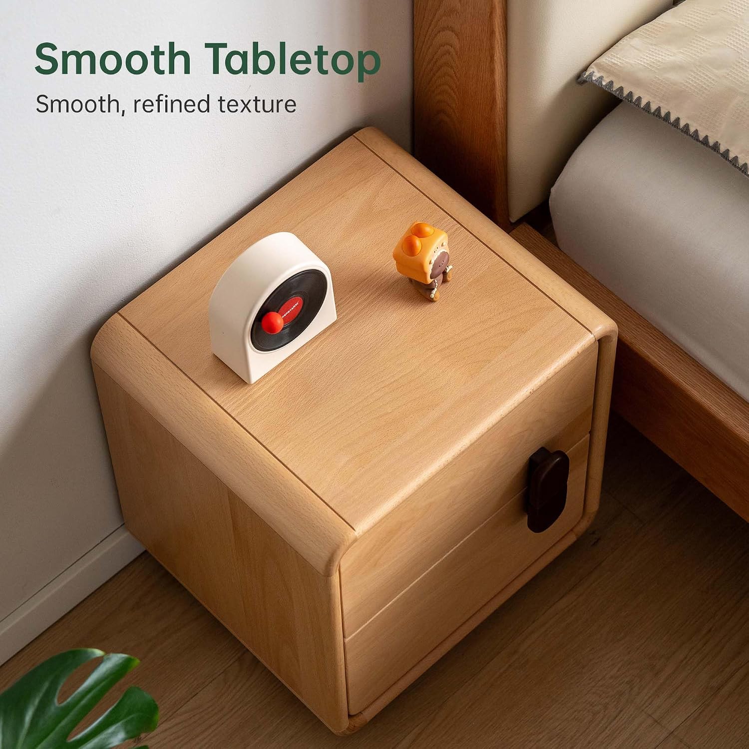 โต๊ะข้างเตียงไม้จริง 2 ลิ้นชัก - Solid Wood Nightstand 2 Drawers บทวิจารณ์และราคา