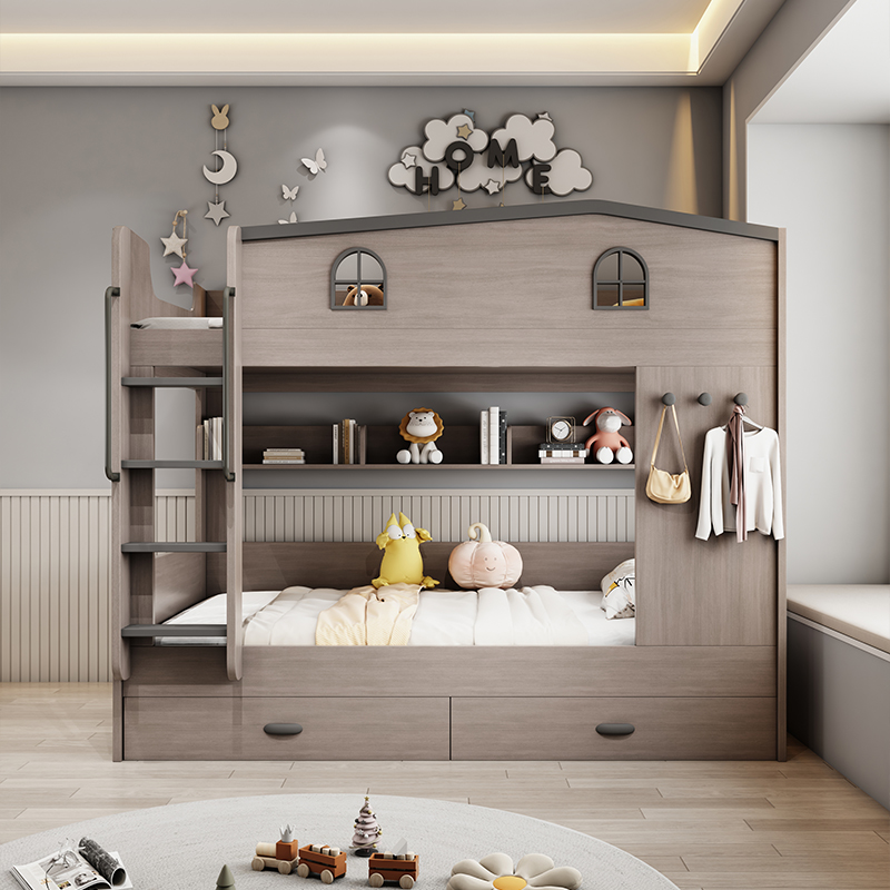 เตียงเด็กสองชั้นสไตล์นอร์ดิก ท - Bunk Bed With Stairs And Slide บทวิจารณ์และราคา