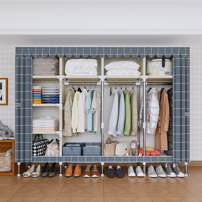 ตู้เสื้อผ้าพกพาแบบพิมพ์ลายแฟชั - Wardrobe Closet Portable Fabric Cover บทวิจารณ์และราคา