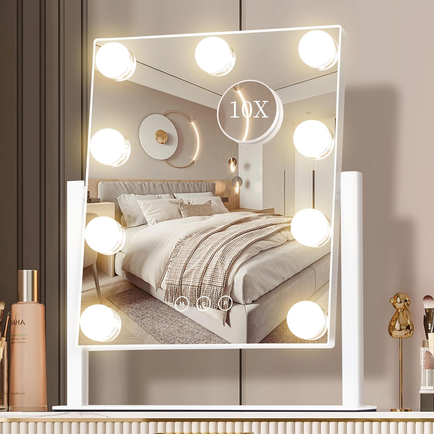 ไฟกระจกแต่งหน้าแบบฮอลลีวูด หลอ - Dressing Table Vanity With Lighted Mirror บทวิจารณ์และราคา