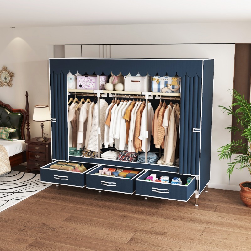 ตู้เสื้อผ้าผ้าขนาด 65 นิ้ว พร้ - Wardrobe Closet Portable Fabric Cover บทวิจารณ์และราคา