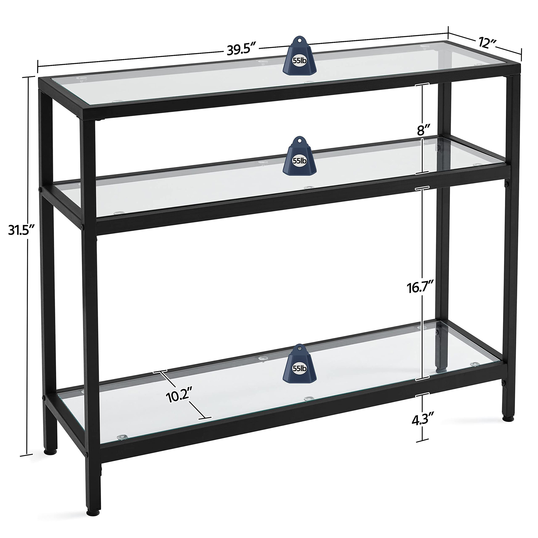 โต๊ะคอนโซล โครงโลหะและกระจกนิร - Tables บทวิจารณ์และราคา
