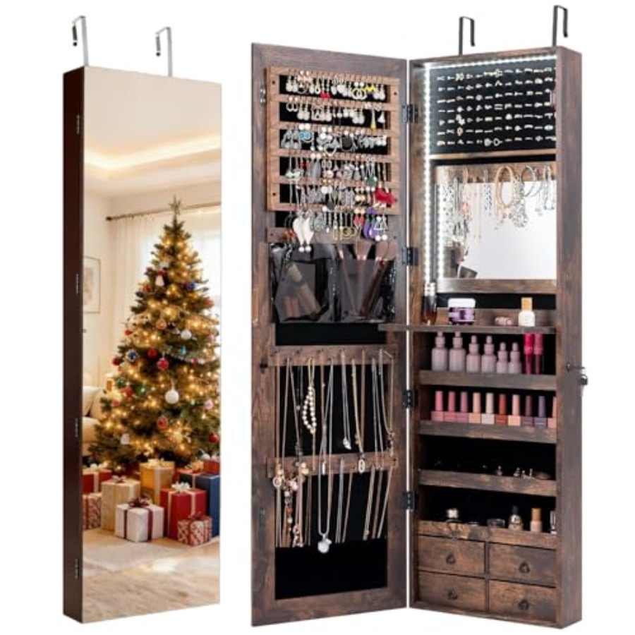 ตู้เก็บเครื่องประดับ LED 47 ดว - Full Length Mirror Jewelry Armoire บทวิจารณ์และราคา
