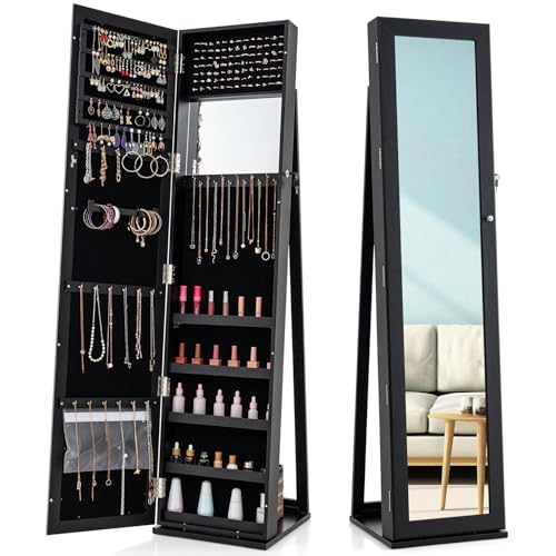ตู้เก็บเครื่องประดับพร้อมกระจก - Full Length Mirror Jewelry Armoire บทวิจารณ์และราคา
