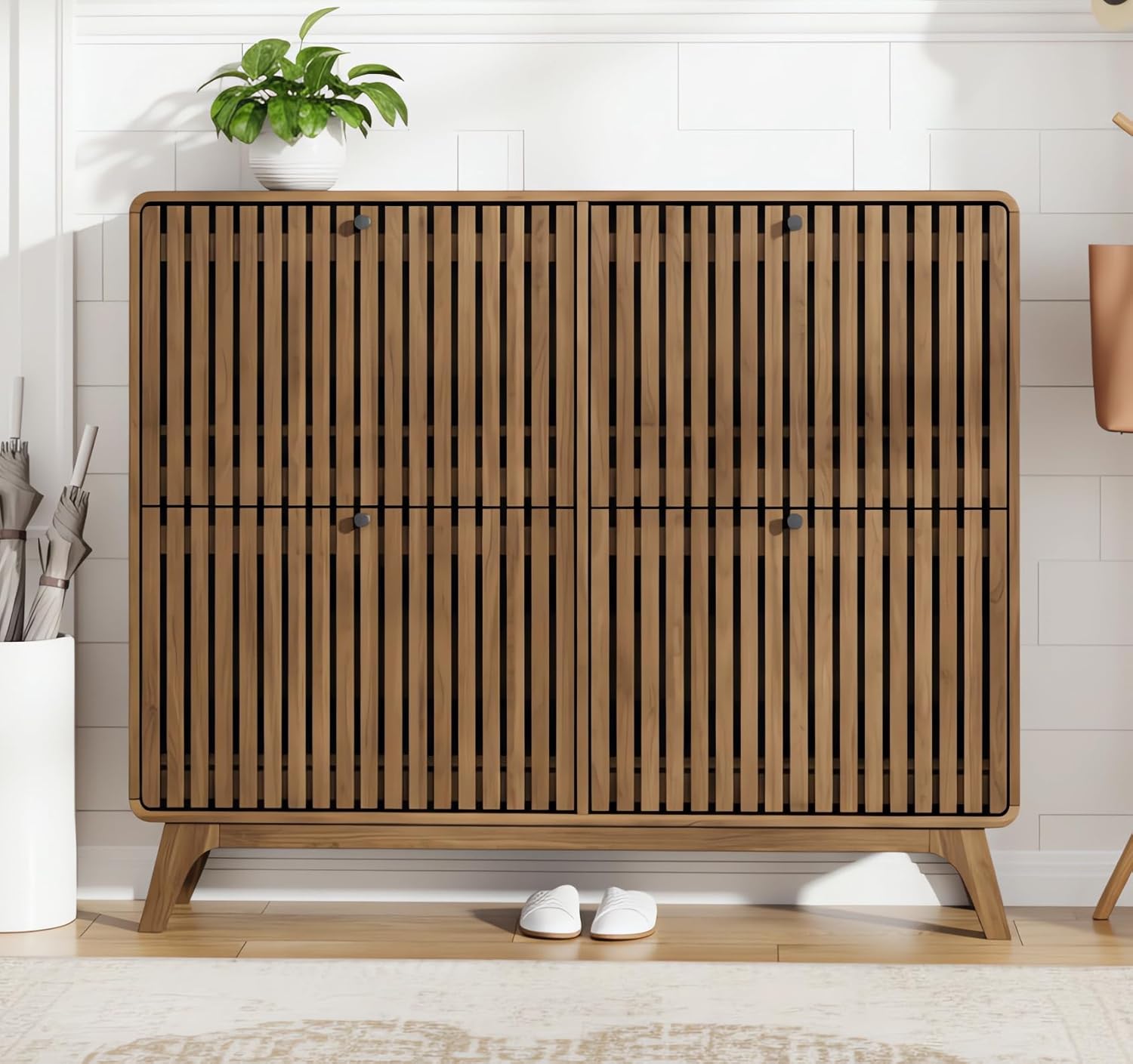 # ตู้เก็บรองเท้าไม้ไผ่ขนาดใหญ่ - Shoe Rack Cabinet Narrow Entryway บทวิจารณ์และราคา