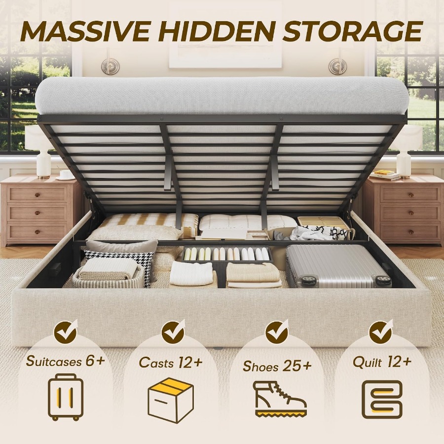 โครงเตียงยกสูงพร้อมช่องเก็บของ - Gas Lift Storage Bed Hydraulic บทวิจารณ์และราคา