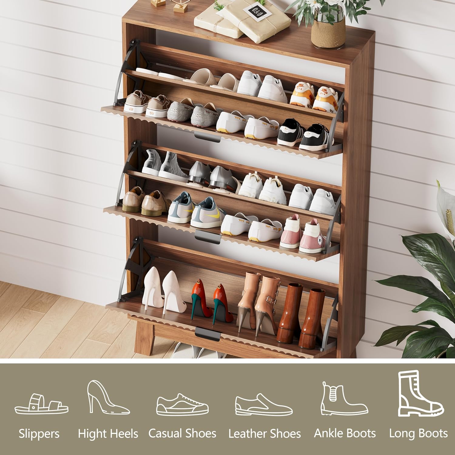 ตู้เก็บรองเท้าทางเข้าบ้าน 3 ลิ - Shoe Rack Cabinet Narrow Entryway บทวิจารณ์และราคา