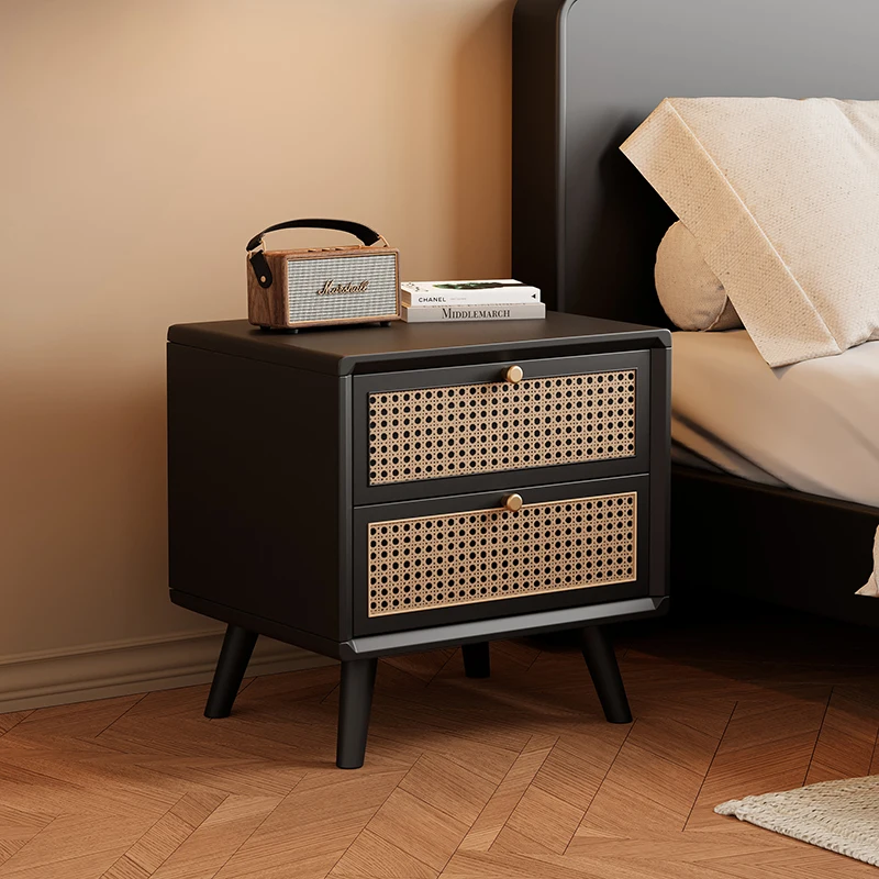 โต๊ะข้างเตียงไม้เนื้อแข็งพร้อม - Solid Wood Nightstand 2 Drawers บทวิจารณ์และราคา